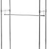 AmazonBasics Double Hanging Rod Garment Rolling Closet Organizer Rack
