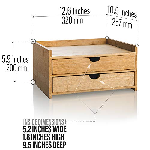 Prosumer's Choice 2-Tier Bamboo Desktop Organizer
