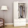 South Shore 2-Door Wardrobe Armoire with Adjustable Shelves and Storage