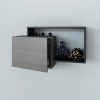 Nexera Damask Wall Shelf, Bark Grey/Black