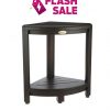 Decoteak Oasis 12" W x 12"D x 18"H Teak Corner Shower Bench