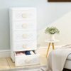 Nafenai 5 Plastic Storage Drawers Cart, Organizer Unit for Bedroom