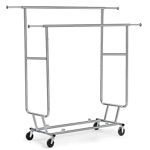 Yaheetech Commercial Grade Garment Rack Rolling Collapsible Rack