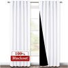 NICETOWN Full Shading Curtains, Super Heavy-duty Black Lined Blackout Drapes