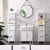 VASAGLE Bathroom Tall Cabinet, Linen Tower, Floor Storage Cupboard