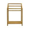 Asta Spa Teak Freestanding Towel Rack, 3-Bar with Shelf