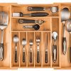 More Compartments, Organic Bamboo Utensil Organizer