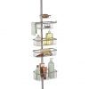 Home Décor Premium Metal Wire Tension Rod Corner Shower Caddy Pole