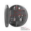 TinyTimes 23.63" Wooden Round Mirror Cabinet, Round Vanity Mirror