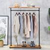 HANS CAO Heavy Iron Wood Clothes Rack, Garment Hanger