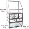 JC MAN Makeup Organizer Glass Large 4 Tier Brass Metal Cosmetic Storage Cube