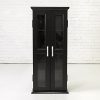 Walker Edison 4 Tier Shelf Living Room Storage Tall Bookshelf Cabinet Doors