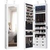 CHARMAID 5 LEDs Mirror Jewelry Armoire Wall Door Mounted