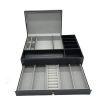 DalleDecor Black PU Leather Valet Tray with Lid and Drawer