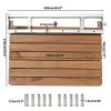Homend 24.5" x 18.5" Wall Mounted Teak Wooden Stainless Steel Folding Shower