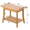 Bamboo Shower Seat Bench Bathroom Spa Bath Organizer Stool