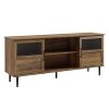 WE Furniture Open Storage TV Stand with Door Cabinets