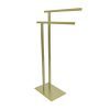 Kingston Brass Freestanding Double Towel Rack, Brushed Brass