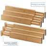 SleekDine Silverware Drawer Organizer - Kitchen Bamboo Drawer Organizer