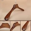 PeiQiH Wooden Suit Hangers, Heavy Duty Durable No-Trace Wide Shoulder