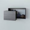 Nexera Damask Wall Shelf, Bark Grey/Black