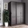 100% Solid Wood 3-Sliding Door Wardrobe/Armoire/Closet
