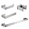 Brushed Nickel Bathroom Hardware Set with Towel Bar, Ring, Hook and Toilet Paper Holder by Durafe