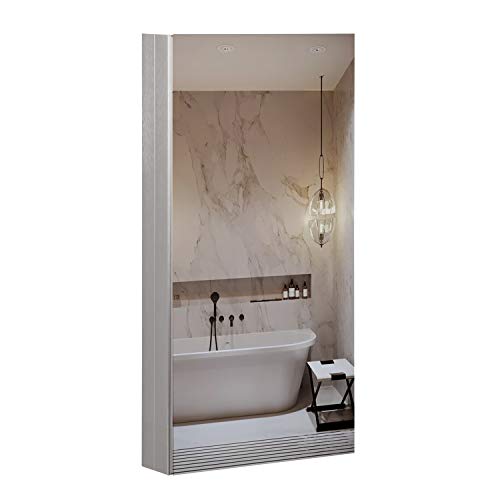 B&C 15"x36"Aluminum Medicine Cabinet Color Brushed Nickel