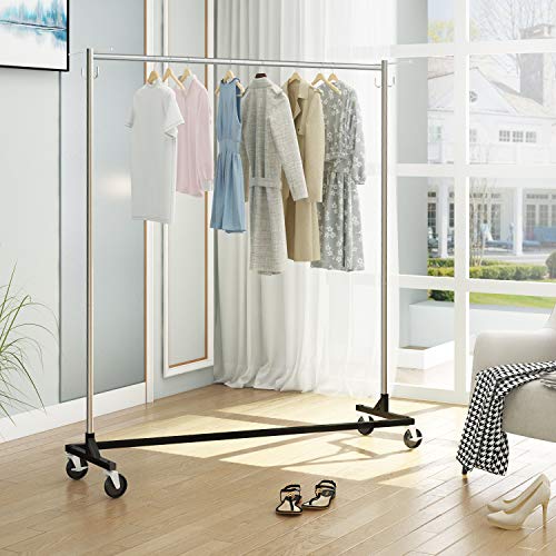Greenstell Z-Base Garment Rack with Cover,Industrial Pipe Style Clothes Rack