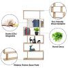 HOMCOM 75.5" H Bookcase 6 Shelf S-Shaped Bookshelf Wooden Storage