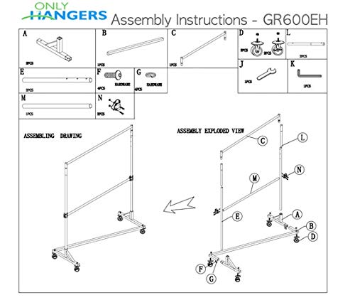 Deluxe Commercial Grade Rolling Z Garment Rack