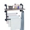 GWH Industrial Towel Rack with 3 Towel Bar,24in Rustic Bathroom