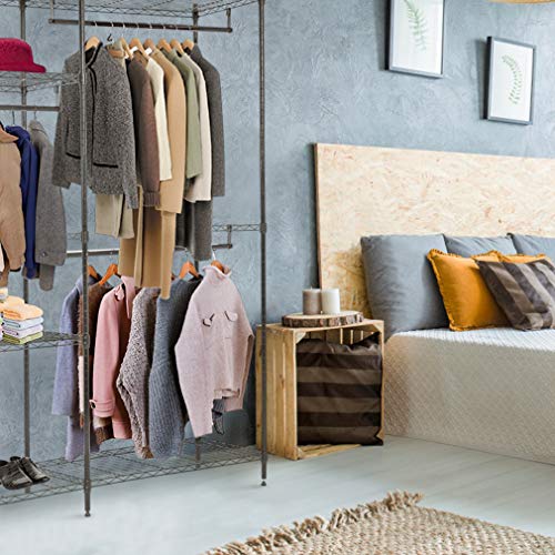 Hanging Closet Organizer and Storage Heavy Duty Clothes Rack Sturdy