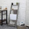 MyGift Wall-Leaning Rustic Gray with White Finish Wood