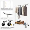LANGRIA Heavy Duty Rolling Commercial Single Rail Clothing Garment Rack