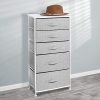 mDesign Vertical Dresser Storage Tower - Sturdy Steel Frame, Wood Top