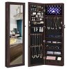 SONGMICS 6 LEDs Jewelry Cabinet Lockable Wall/Door Mounted Jewelry