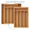 SleekDine Silverware Drawer Organizer - Kitchen Bamboo Drawer Organizer