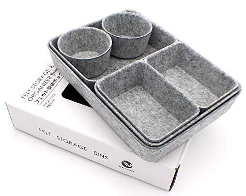 Welaxy Office Drawer Organizers Trays Felt Storage Bins Drawers