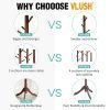 Vlush Free Standing Coat Rack, 8 Hooks Wooden Coat Hat