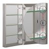 B&C 15"x36"Aluminum Medicine Cabinet Color Brushed Nickel