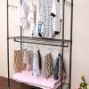 Homdox 3 Shelves Wire Shelving Clothing Rolling Rack Heavy Duty