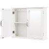 Tangkula Medicine Cabinet, Wooden Bathroom Wall-Mounted Bathroom Mirror