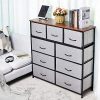KINWELL Extra Wide Fabric Storage Organizer Clothes Drawer Dresser