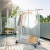 Greenstell Garment Rack with PVC Cover on Wheels,Heavy Duty Adjustable Clothing