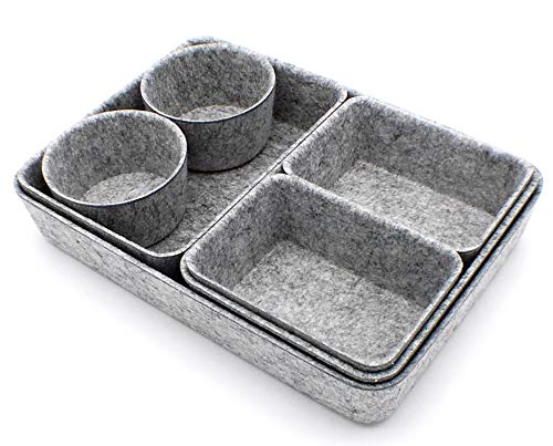 Welaxy Office Drawer Organizers Trays Felt Storage Bins Drawers