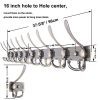WEBI Wall Mounted Coat Rack,10 Hooks for Hanging