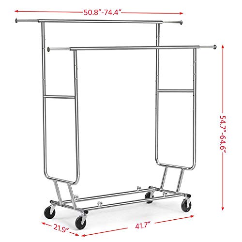 Yaheetech Commercial Grade Garment Rack Rolling Collapsible Rack