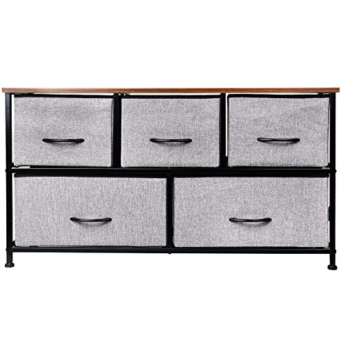 KINWELL Extra Wide Fabric Storage Organizer Drawer Dresser TV Stand