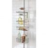 Home Décor Premium Metal Wire Tension Rod Corner Shower Caddy Pole